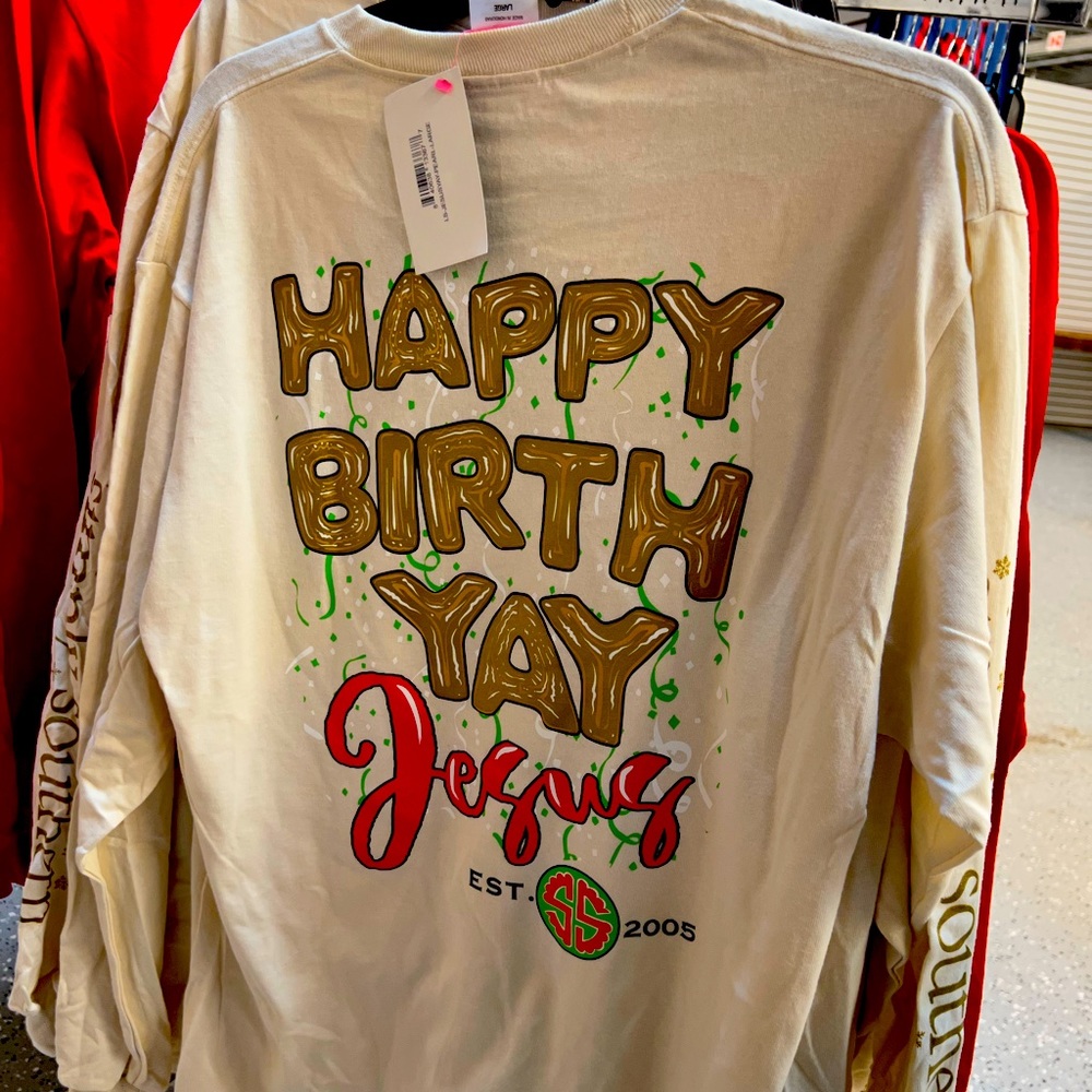 Simply southern happy birthday Jesus long sleeve tee